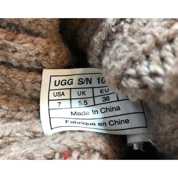 UGG Cambridge Knit Chestnut Suede Belted Boots Sheepskin Womens 7 (p7c) - Picture 10 of 10